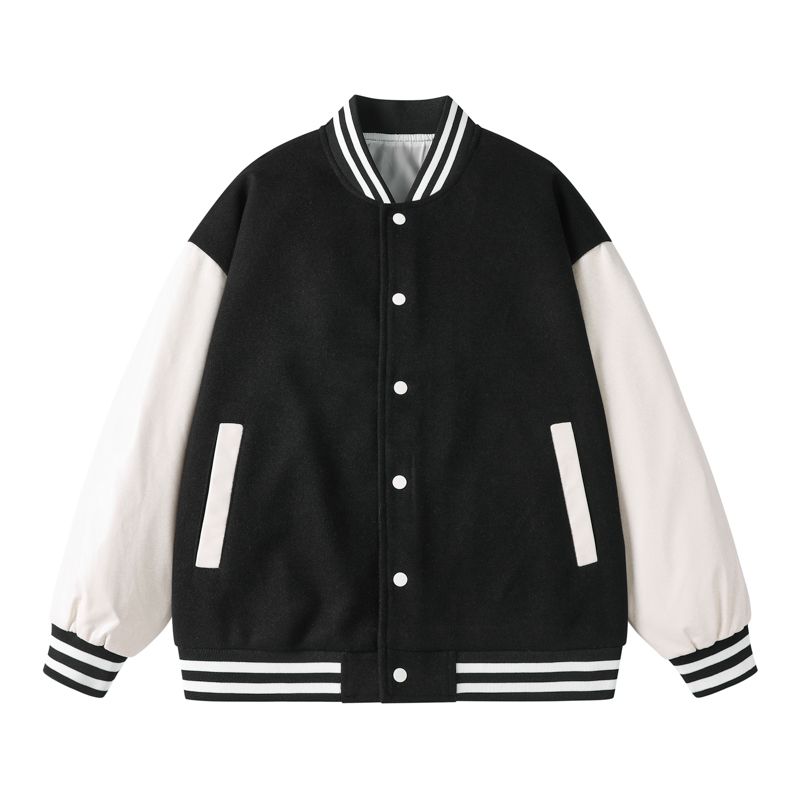 

Medm Beprp Spring and Autumn 2025 Pure Color Baseball Uniform Jacket Trendy Hong Kong Style Casual Boys and Girls Couple Coat 6617 Black 2XL [Recommended 75-85kg]