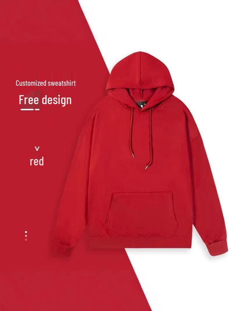 Brushed Fleece Hooded Sweatshirt - 22 Colors, Custom Text & Patterns, Perfect for Uniforms & Group Workwear, Autumn/Winter