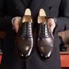 Italian Elegant Mens Wedding Oxfords Shoes Luxury Genuine Leather Handmade Quality Comfortable Autumn Retro Dress Social Shoes