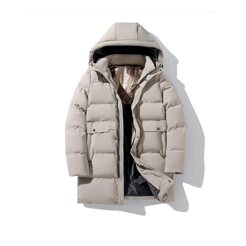 Men's Extra Large Mid-Length Cotton Jacket - Thick, Warm Winter Coat for Plus Size Teens