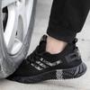 Fashion Summer Safety Shoes Steel Toe Work Shoes Mesh Breathable Work Sneakers for Men Women Lightweight Black Work Shoes Protective