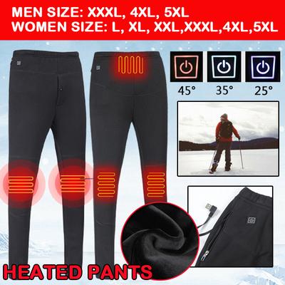 Woman Heating Pant Plus Velvet Electric Warm Trousers USB Elastic Waist Heated