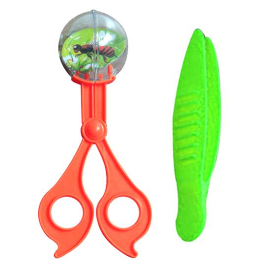 2Pcs/Set Bug Insect Catcher Scissors Tongs Tweezers Clamp Cleaning Tool Kids Toy
