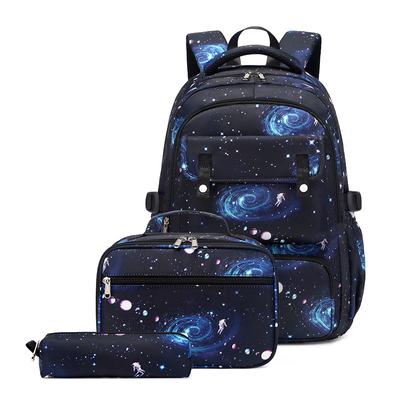 Load Reduction Oxford Children Backpack for Boys Large Capacity Primary Students Grade 1-6 Schoolbags with Bento Bag Pencil Case