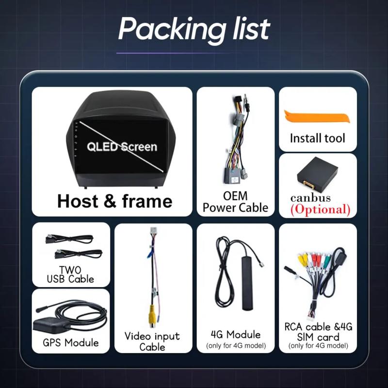 Car Android 14 Carplay For Hyundai Tucson 2 LM IX35 2009 2010 2011 2012 2013 2014 2015 Auto Radio Multimedia Player Stereo WIFI