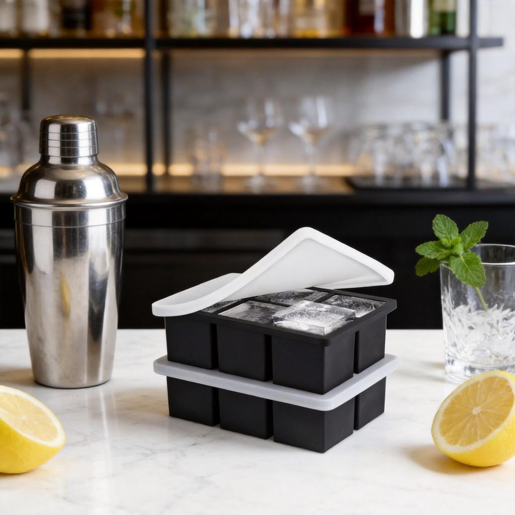 Food Grade Silicone Ice Cube Tray With Lid For Home And Commercial Use