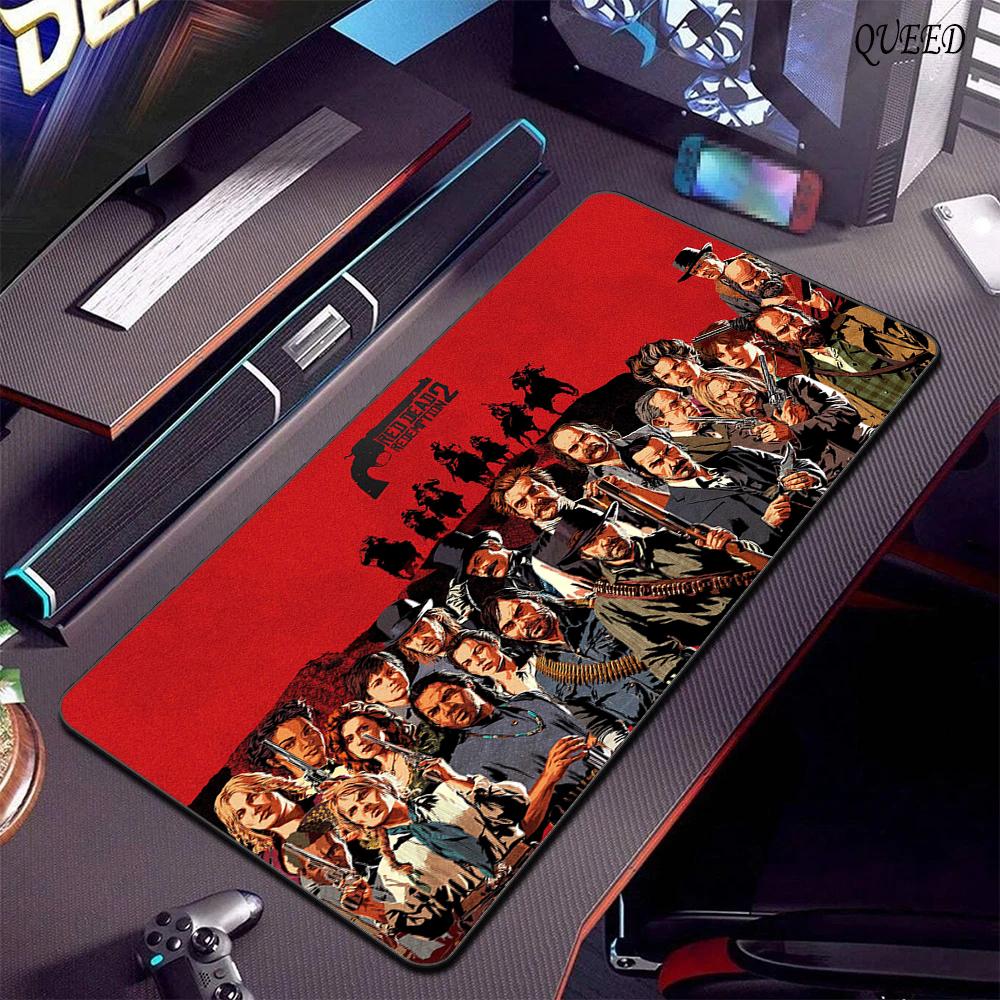 Red Dead Redemption 2 XXL Anime Carino Mousepad Accessori per Computer Tastiera da Gioco Mousepad in Gomma Ragazza Giocatrice PC Tappetino Antiscivolo per Scrivania