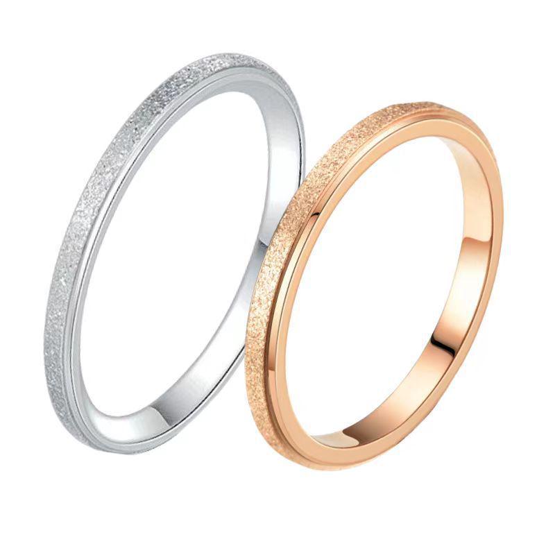Women's High-End Frosted Titanium Steel Ring - Non-Fading Stainless Steel Minimalist Design