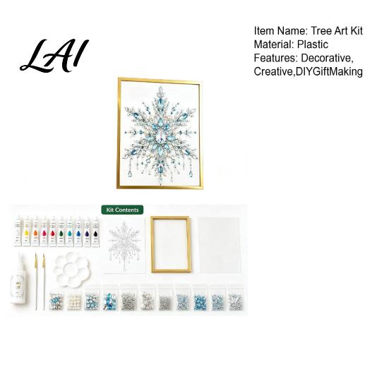 Decorative Art Supplies DIY Christmas Tree Jewelry Craft Kit Faux Crystal Bead Ornament Making Handmade Workshop Tools Set for Kids Adults Creative