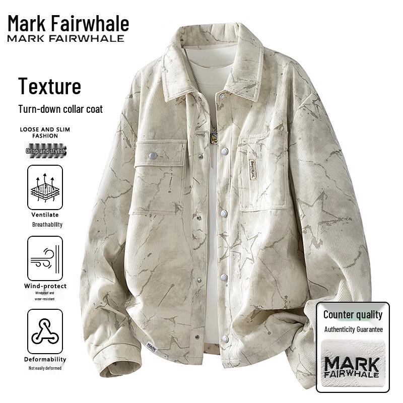 Mark Fairwhale Men s American Retro Corduroy Lapel Jacket L