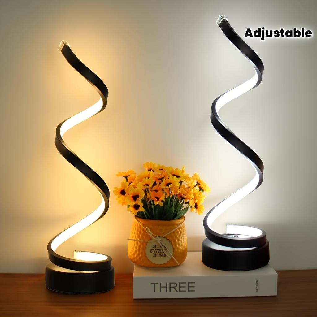 2/1pcs Vintage-Inspired Creative Desk Lamp - Spiral Adjustable Arm, Soft Warm Light, Multifunction,Space-Saving Design for Bedroom, Study,Living Room