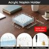 Acrylic Table Napkin Holder for Dining Table, Coffee Table, or Breakroom Table, Clear Direct Access Tray with Raised Base Profile Indoors