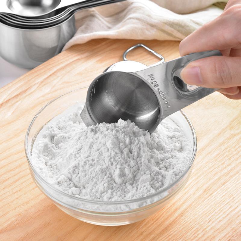 

7Pcs/Set 410 Stainless Steel Measuring Cup Sets Stackable Kitchen Measuring Cups For Dry And Liquid Ingredients 7PCS