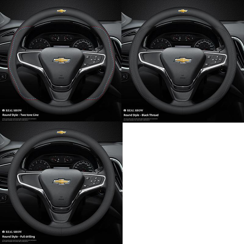 38cm protiskluzový potah volantu z kůže Nappa pro Chevrolet Spark Captiva Cruze Malibu Equinox Trax Camaro Blazer