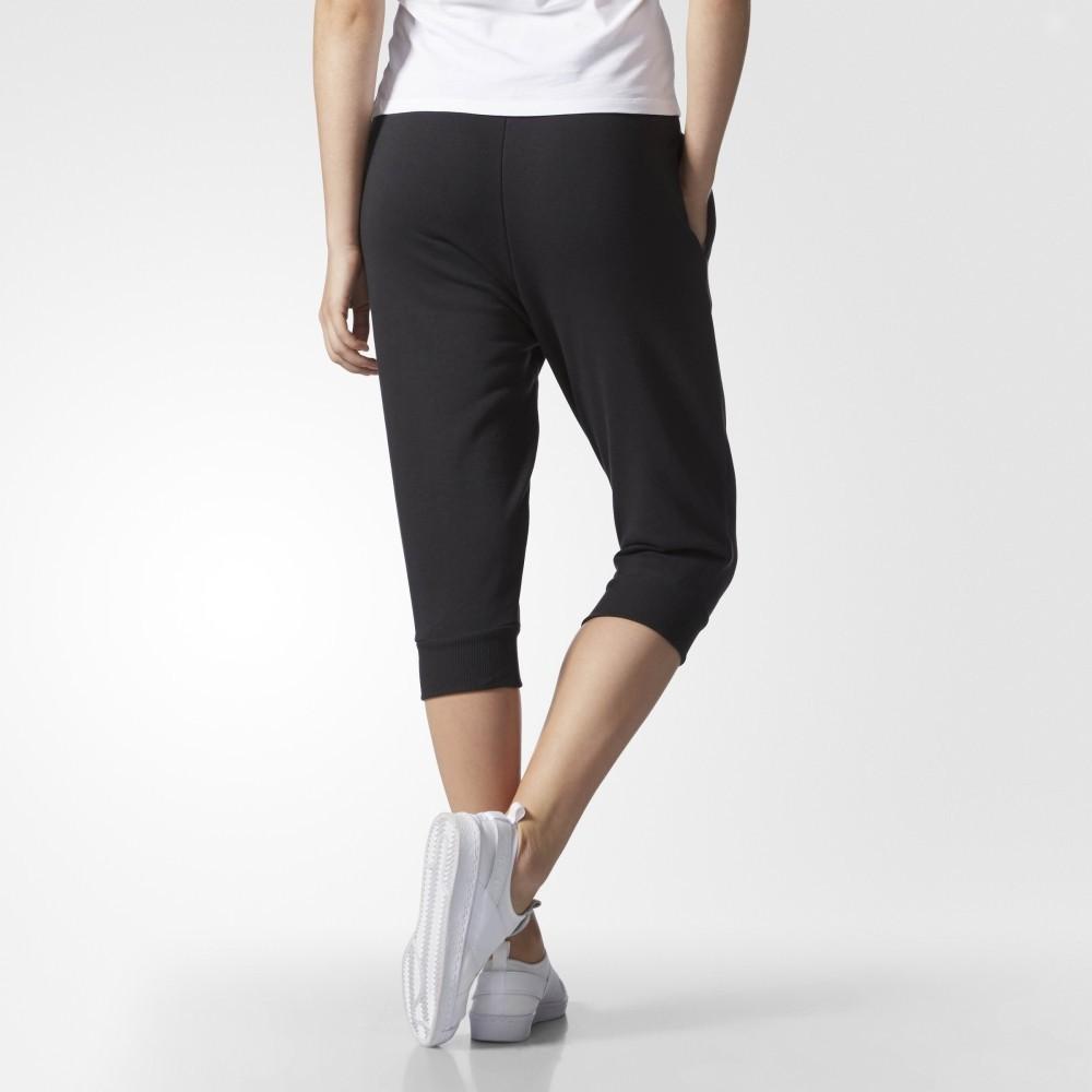 Adidas Originals Trefoil Logo Letter Print Lace-Up Sports Pants Women Pants Black AY6602