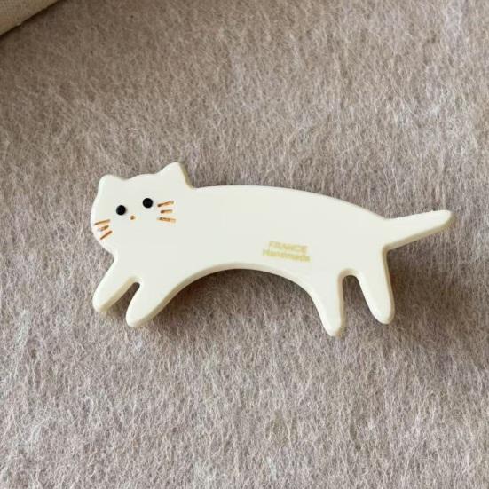 Haarspange Kraftvolle Rutschfeste Haarspange Dreidimensionale Katzenform Acetat Haarspange Haarstyling-Werkzeug Seitenpony Haaraccessoire