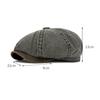 British Contrast Newsboy Hat Men's Spring Summer Denim Octagonal Cap Retro Painter Beret
