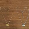 18K Gold-Plated Mini Round Pendant Necklace with Etched Stainless Steel Disc