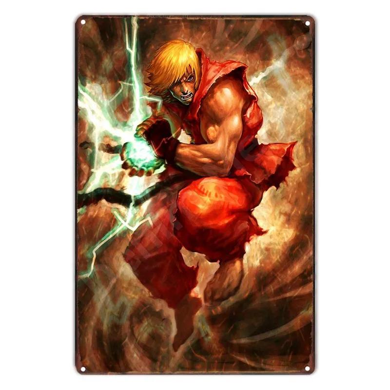 The King Of Fighters Anime Vintage Metal Sign, Wall Art Poster, Fighting Games, Retro Sign For Bar,Club,Man Cave,Home Wall Decor