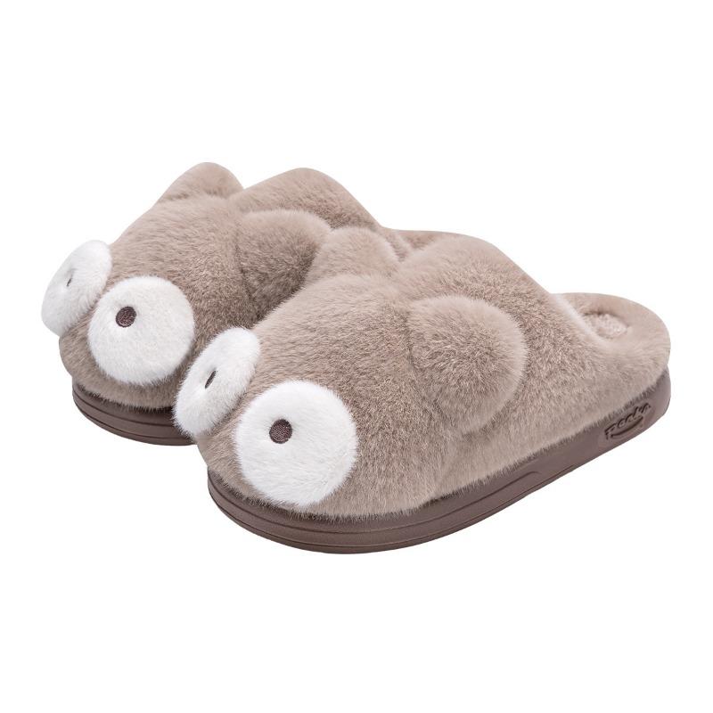 Cute cotton slippers women's winter new indoor home thick bottom warm outdoor slippers men's winter