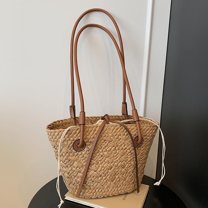 Fashionable Seaside Vegetable Basket Bag Casual Niche Simple and Large-capacity Single-shoulder Women's Bag