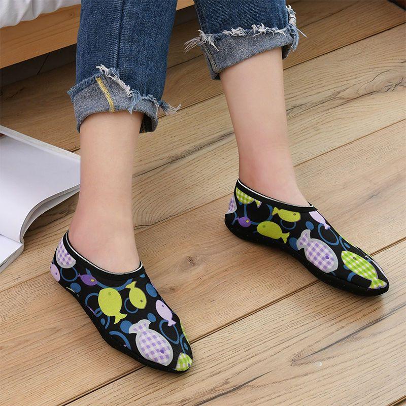 

Женские осенне-зимние носки для пола - с коротким манжетом, на флисовой подкладке, утолщенные, с принтом, для дома и класса 1 pair