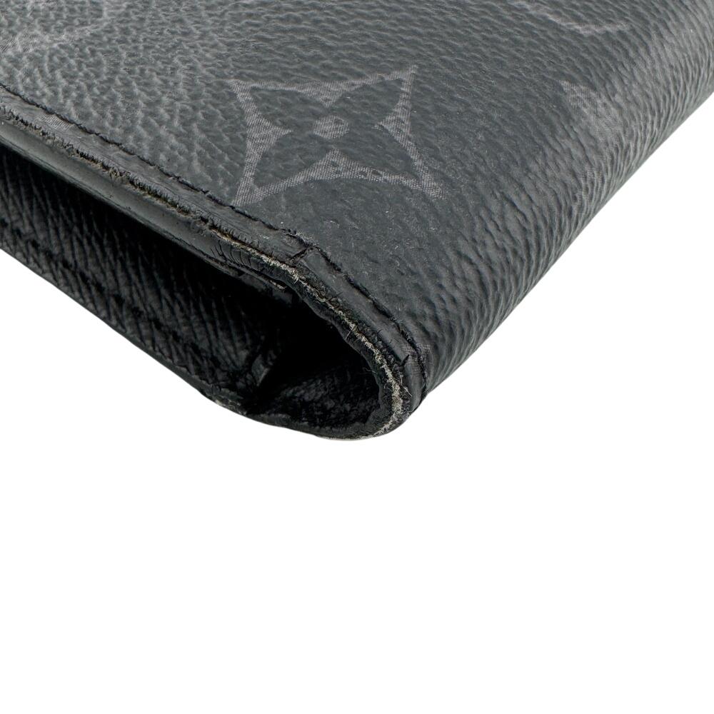 LOUIS VUITTON M61697 Monogram Eclipse leather Brazza Portefeuille Purse black leather mens Used
