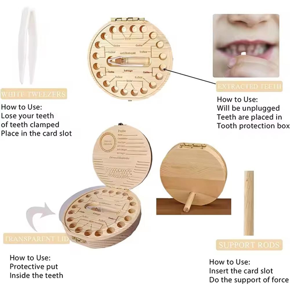 1 Stück Kinder Milchzahnbox - Baby Sammelbox zur Aufbewahrung von Milchzähnen und zur Aufbewahrung von Zähnen als Andenken