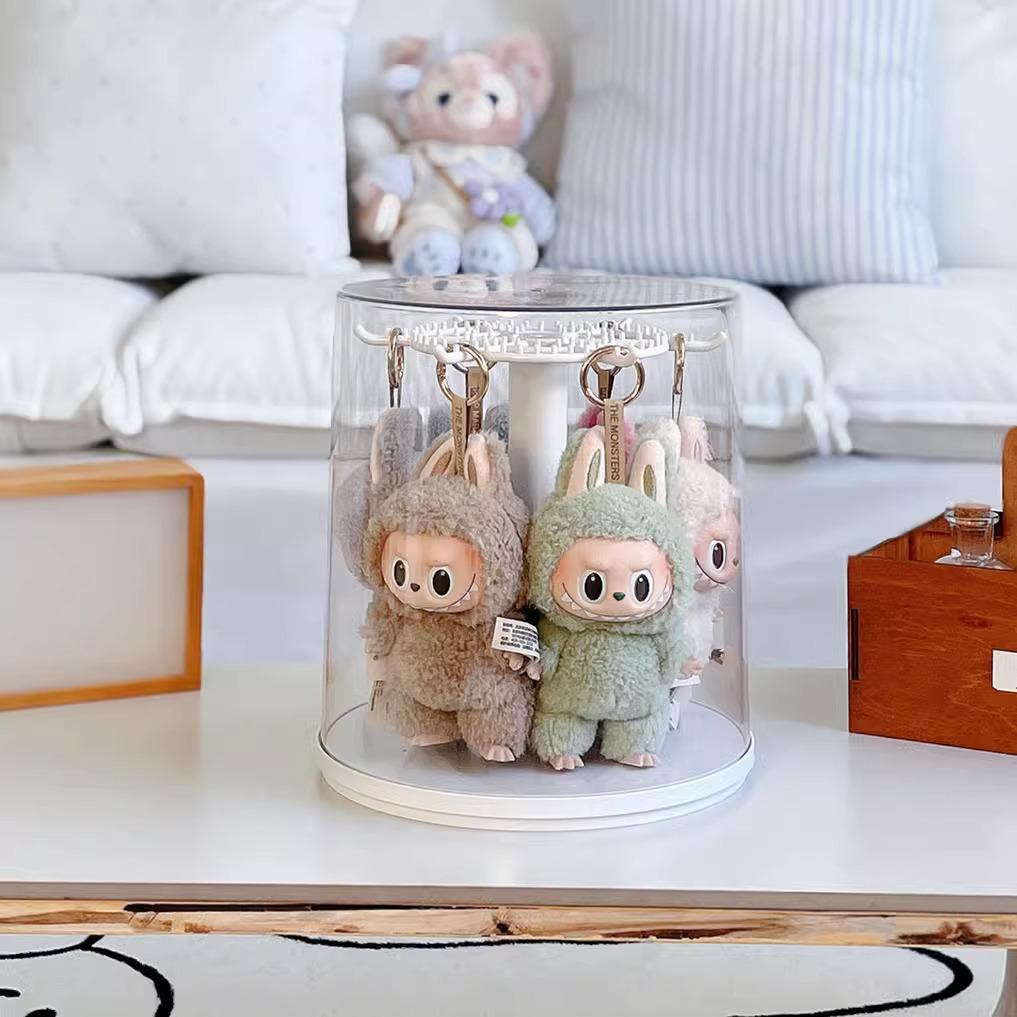 Rotating Labubu Plush Doll Display and Storage Box