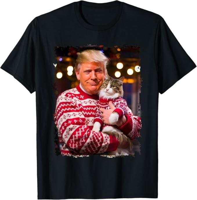 

Funny Trump Christmas Sweater for Cat Lovers Xmas Pajamas Unisex T-Shirt Unisex T-Shirt S
