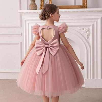 Puff Sleeve Princess Dress for Girls - Birthday, Party, Piano Performance, Flower Girl Formal Wear