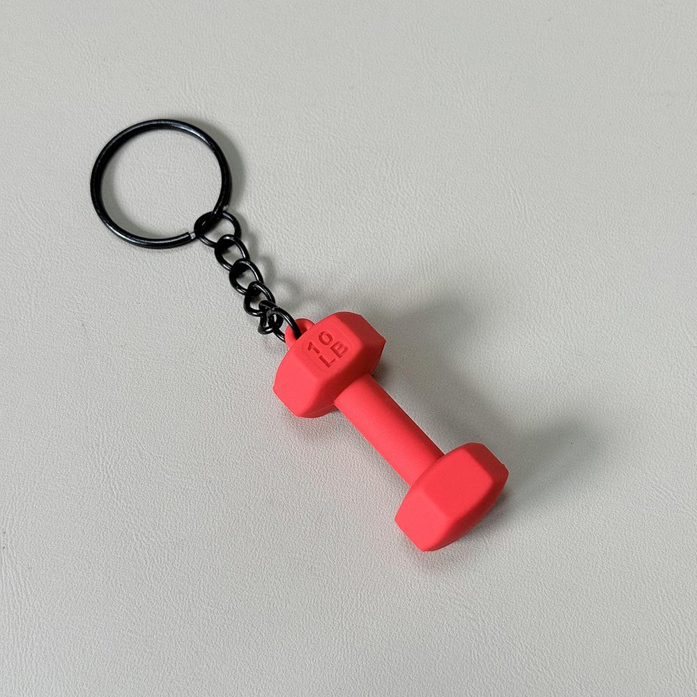 Fitness Keychain: Silicone Barbell Plate Pendant Gift