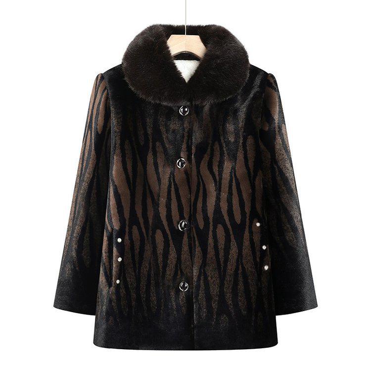 Women's One-Piece Grandma Style Mink Velvet Jacket – Versatile, Stylish, Autumn/Winter Top