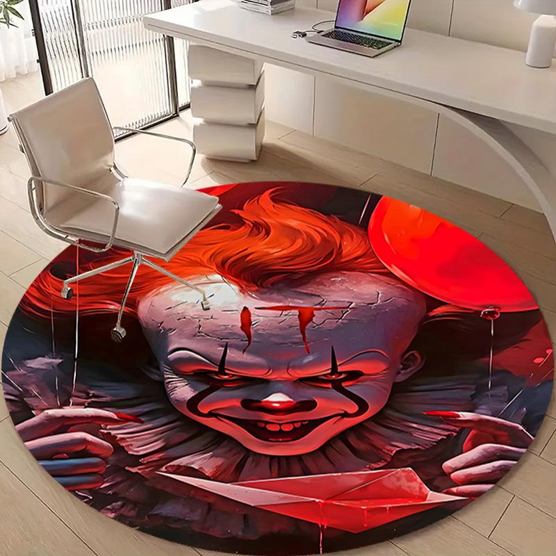 1pc Pennywise3 Design Printed Area Round Carpet for Bedroom Living Room Home Decor Rugs Mat Non Slip Mat Rug for Bedside
