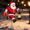 Solar Christmas Palace Lantern Warm lights Santa Claus Outdoor Garden Lights for Yard Lawn Holiday Party Decor