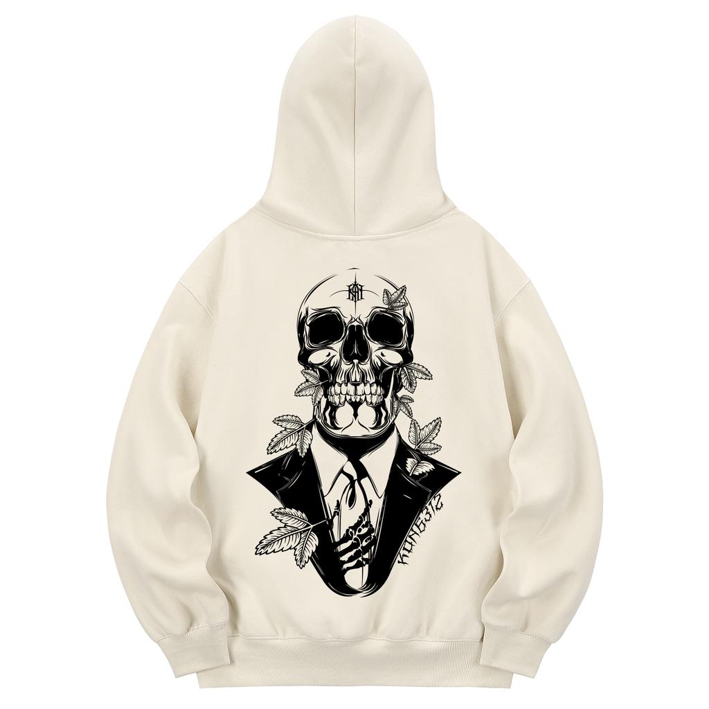 Khc0090 Skullsuit Fleece-Lined Hoodie - Cream