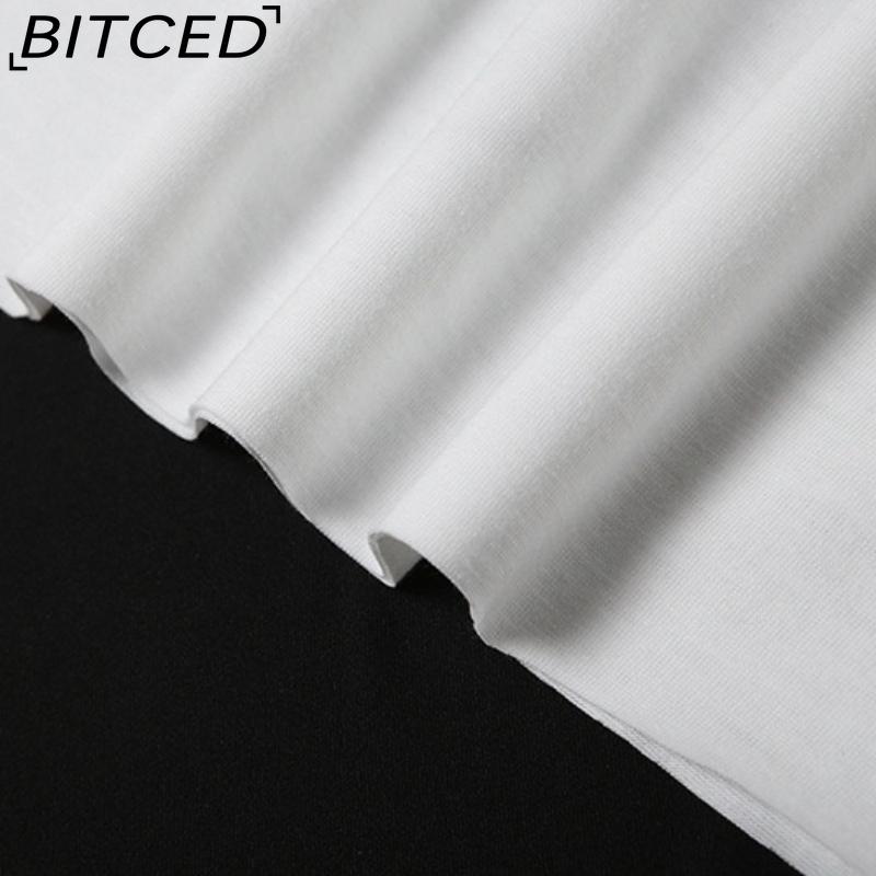 BITCED Spring Women's Solid Color Loose Cropped Top with Fashionable Off-Shoulder Collar and Printed Short Sleeves