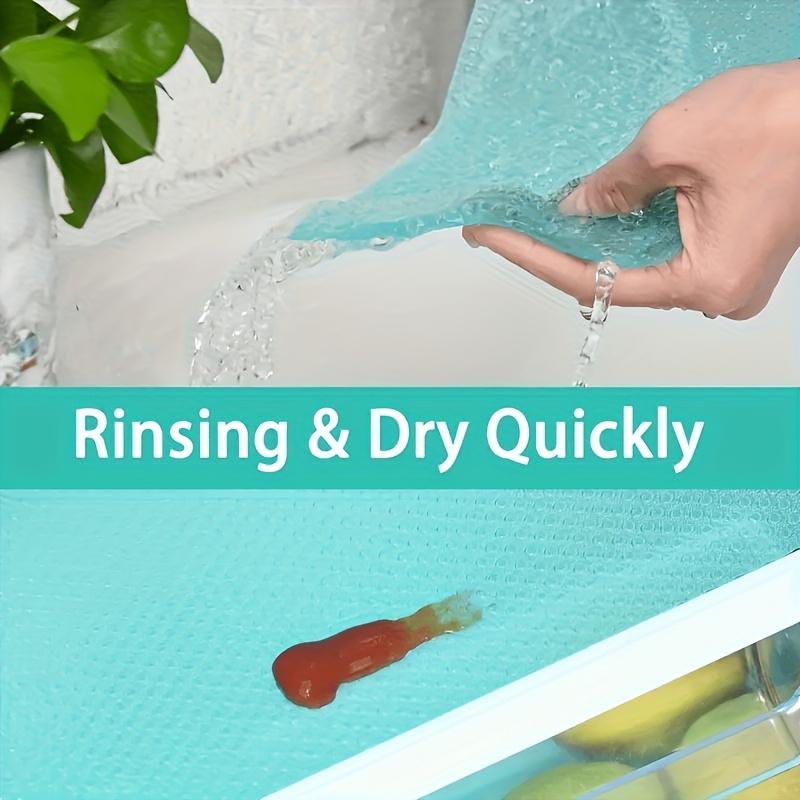 4PCS Reusable Refrigerator Liner Washable Fridge Mat Drawer Placemat Cabinet Shelf Cover Waterproof Pad