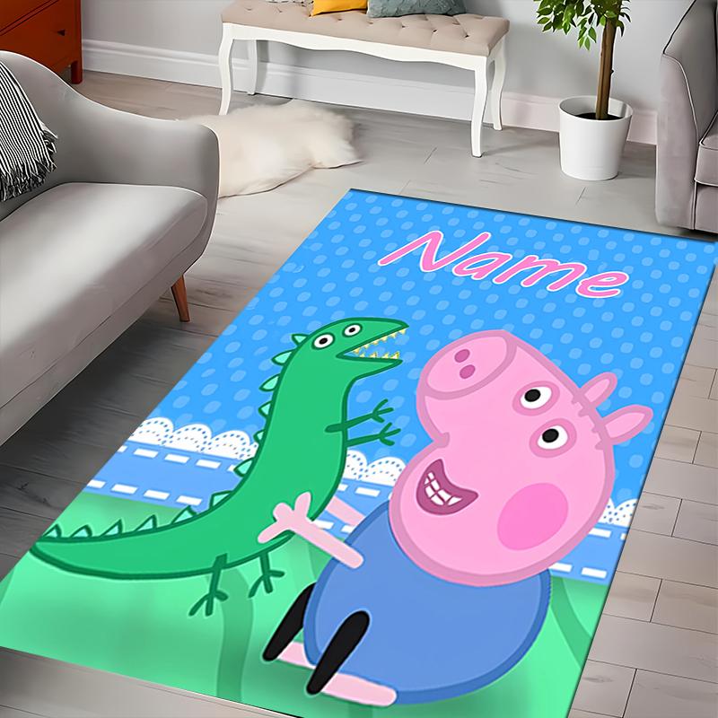 Custom personalization Peppa Pig Area Rug - Perfect For Kitchen, Bathroom,Laundry Room Decor Large Size Available,Gift All Seasons