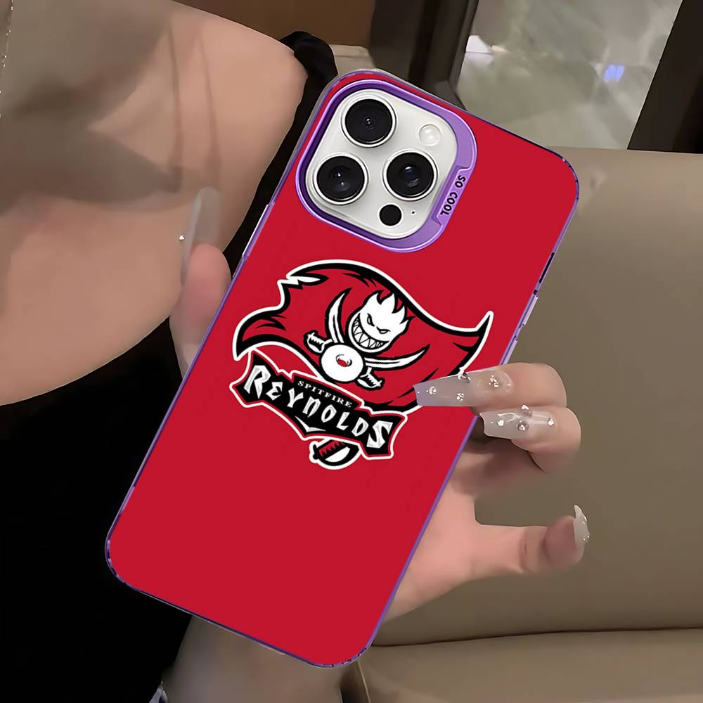 Fashion S-Spitfire Skateboard Phone Case Color Silver Shell For LPhone 17 16 16e 15 14 13 12 11 Pro Max Plus