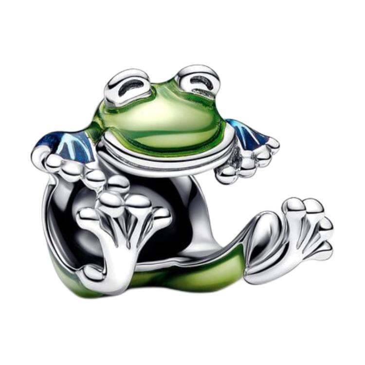 

Pandora Climbing Frog Pendant Enamel Sterling Silver Women jewelry Green 793342C01 F,Green