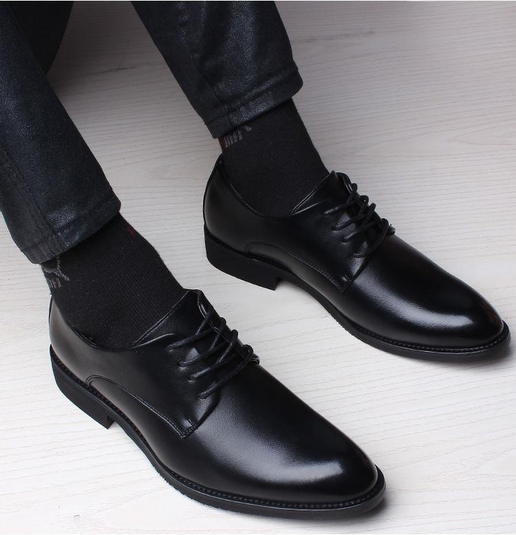 Špičaté pánské společenské boty Business kožené boty pro muže Boty k oblekům Pánské boty Oxfords Svatební boty Sapatos Social Masculino