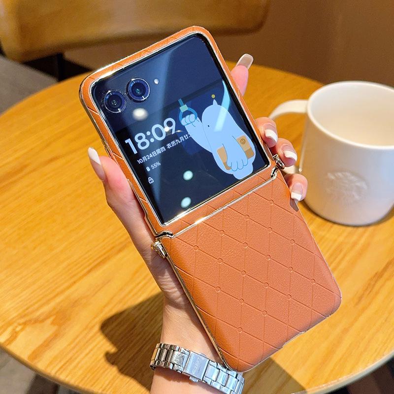 

Electroplating Crossbody Phone Case for Samsung Galaxy Z Flip 7 Fe Flip6 Diamond Pattern Pu Leather Long Strap Protective Cover Galaxy Z Flip6