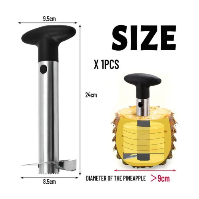 Pineapple Cutter, Pineapple Slicer, Pineapple Knife, Stainless Steel Pineapple Peeler, Improved, with Non-Slip Handle, Fruit Cutter, Corer for