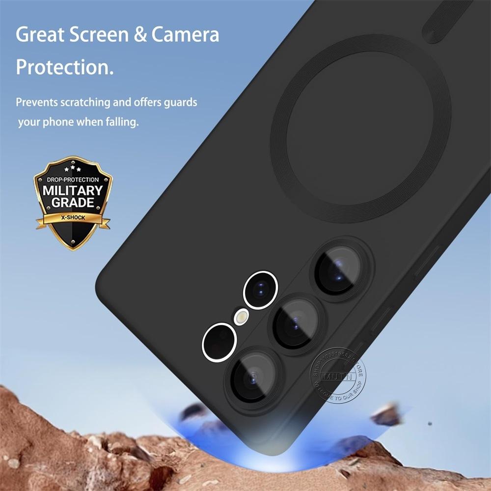 Matt Mjukt Skal för Samsung S24FE S25 S24 S23 S22 Note20 Ultra S21 S20 Plus FE Magsafe Telefonskal Stöttåligt Skal Anti-Repor