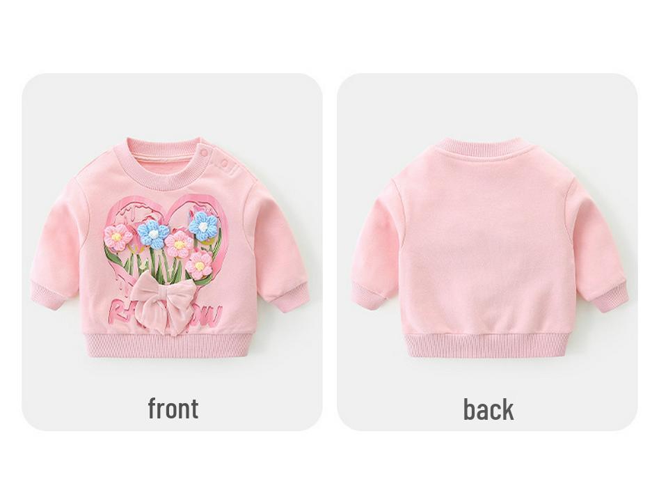 Toddler Girl Cotton Two-Piece: Fashionable Long Sleeve Sweatshirt Set for Spring & Autumn 2025
