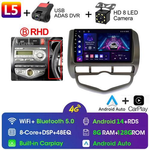 Android 14 Radio For Honda JAZZ City 2002 2003 2004 2005-2007 Car Stereo Multimedia Player Carplay Auto GPS Navigation 2DIN DSP