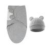 4 Set Baby Swaddles Wrap Blanket with Bonnet Hat Sleeping Bag Anti Kick Blanket Swaddles for Toddler 0-12 Months