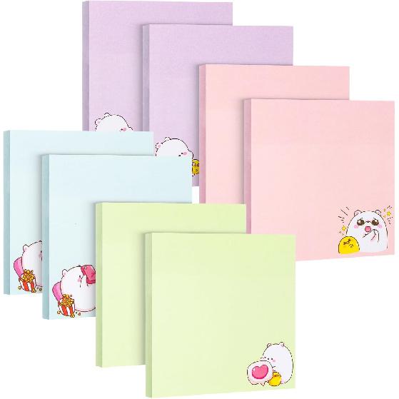 Mr. Pen- Sticky Notes, 3”x3”, 8 Pads, 400 Sheets, Cute Bear Sticky Notes, Sticky Pads Aesthetic