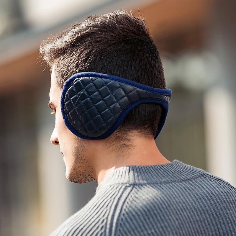 Men's Winter PU Earmuffs: Thick, Back-Wear Ear Caps for Warmth